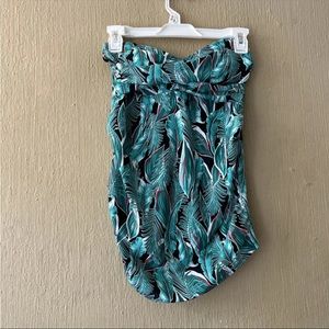 Isabel Maternity Tankini Swim Top Size S New Nwt  Tropical Strapless Bandeau